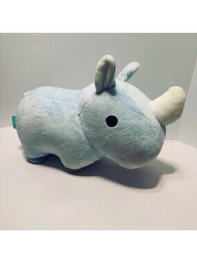 Bellzi Plush Baby Blue Rhini Rhino 12" Soft Stuffed Animal Nursery Jungle Decor